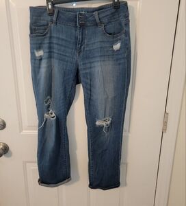 NY & Co curvy cropped boyfriend jeans size 10